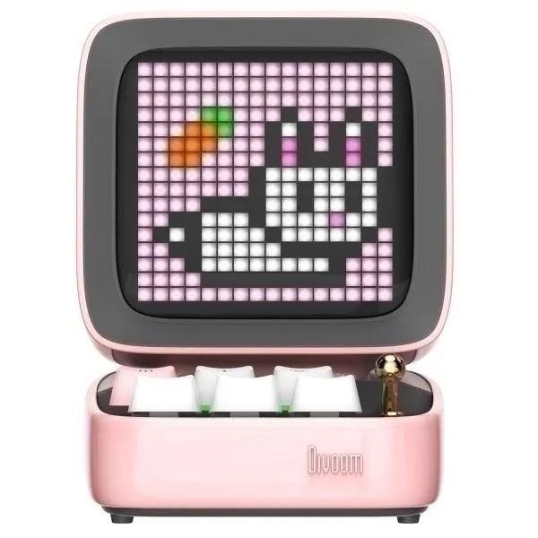 Divoom Ditoo Pro Retro Pixel Art Bluetooth Speaker 15 Watt Pink