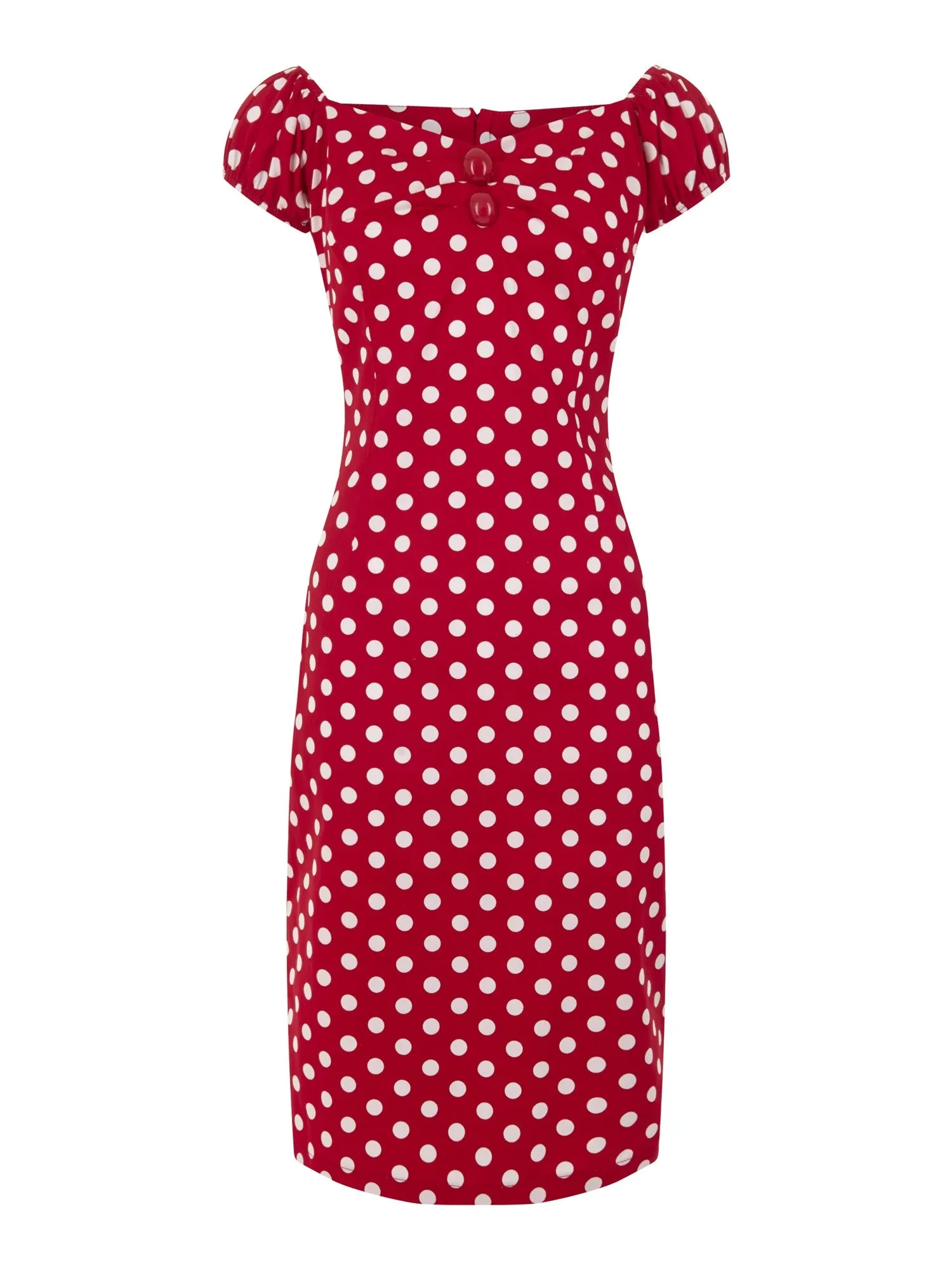 Dolores Dress in Red/White Polka (XXS ONLY)