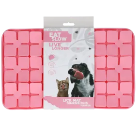 Eat Slow Live Longer Lick Mat Dimensions Flower Pink