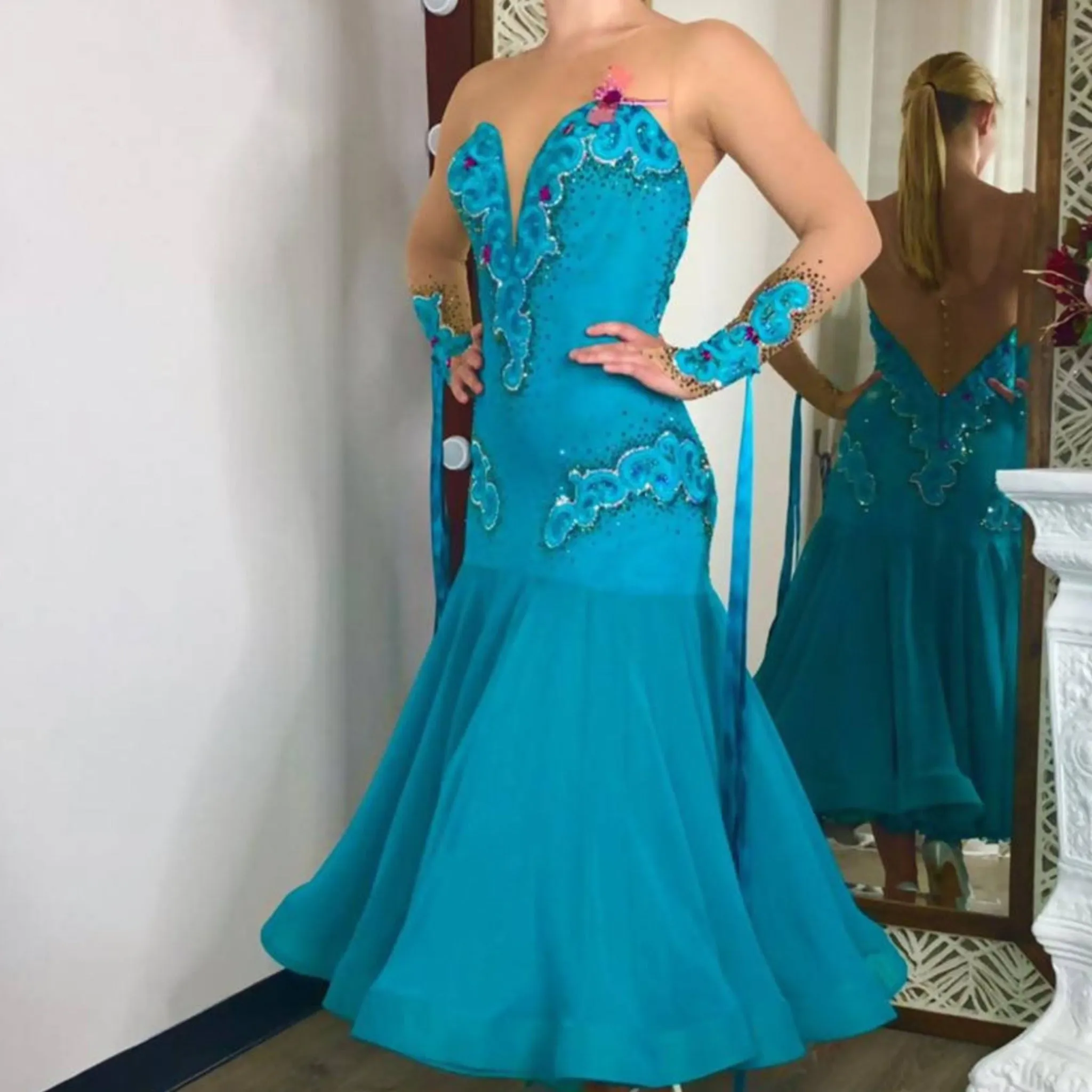 EM Couture Blue  Ballroom Dress