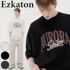 EZKATON  |Crew Neck Unisex Street Style Plain Cotton Short Sleeves