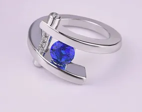 Fashion Crystal Finger Ring Unique Style Female Blue Ring -S546507