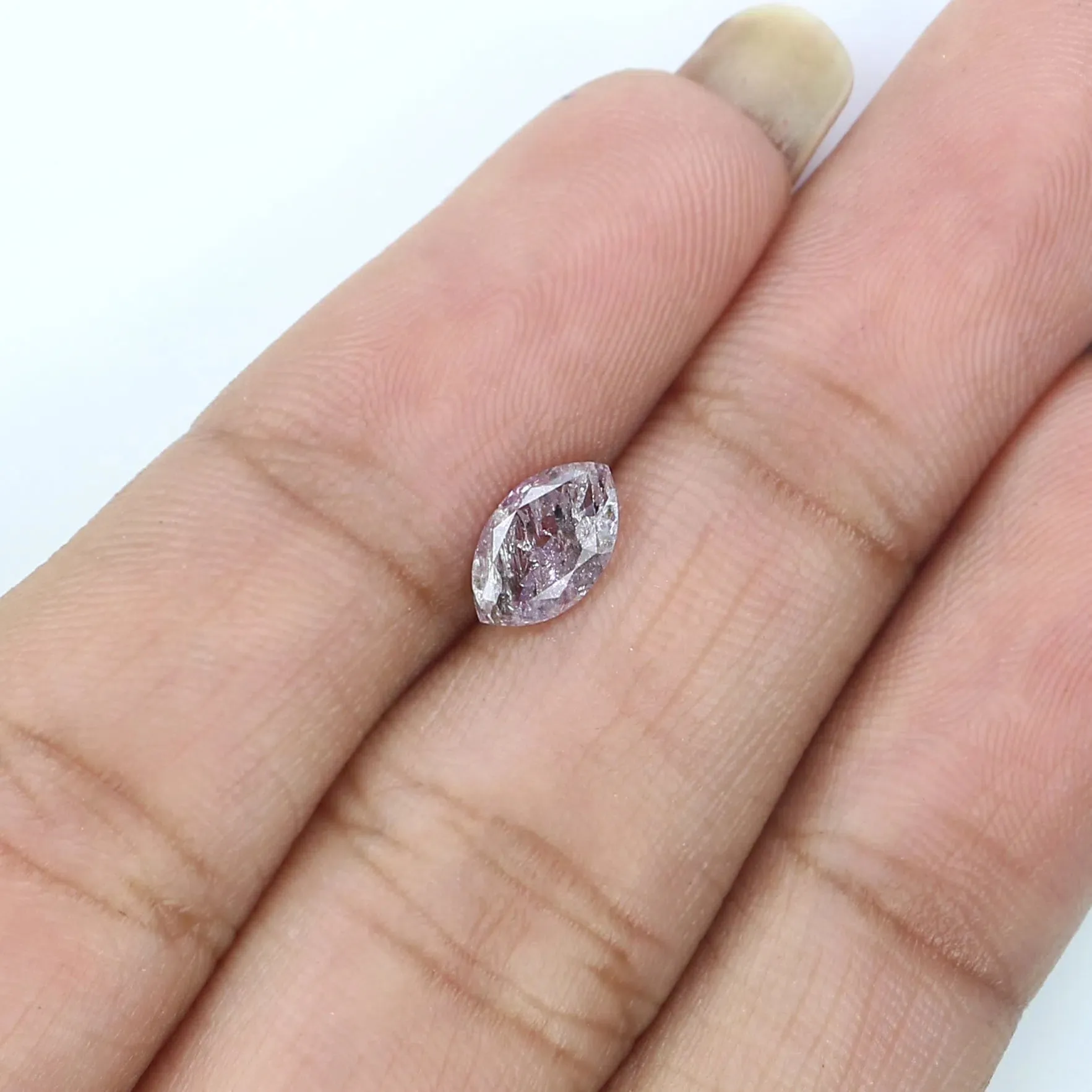 GIA Certified 0.53 Ct Natural Loose Marquise Modified Brilliant Cut Diamond 7.45 MM Fancy Grayish Pink-Purple Color Marquise Dia