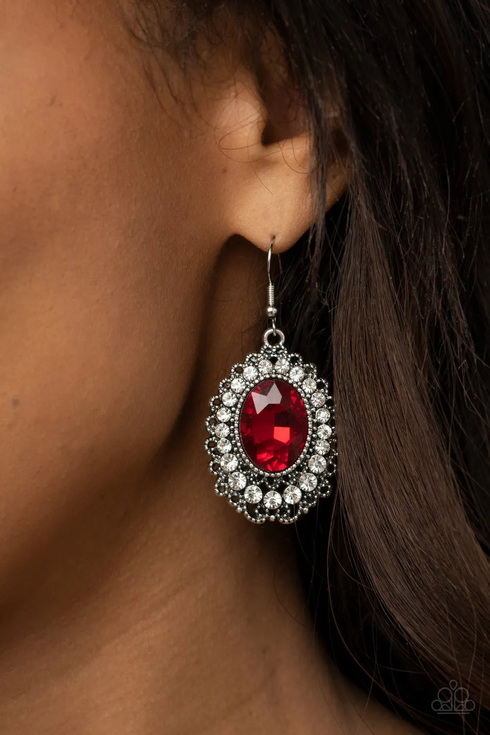 Glacial Gardens - Red Earring