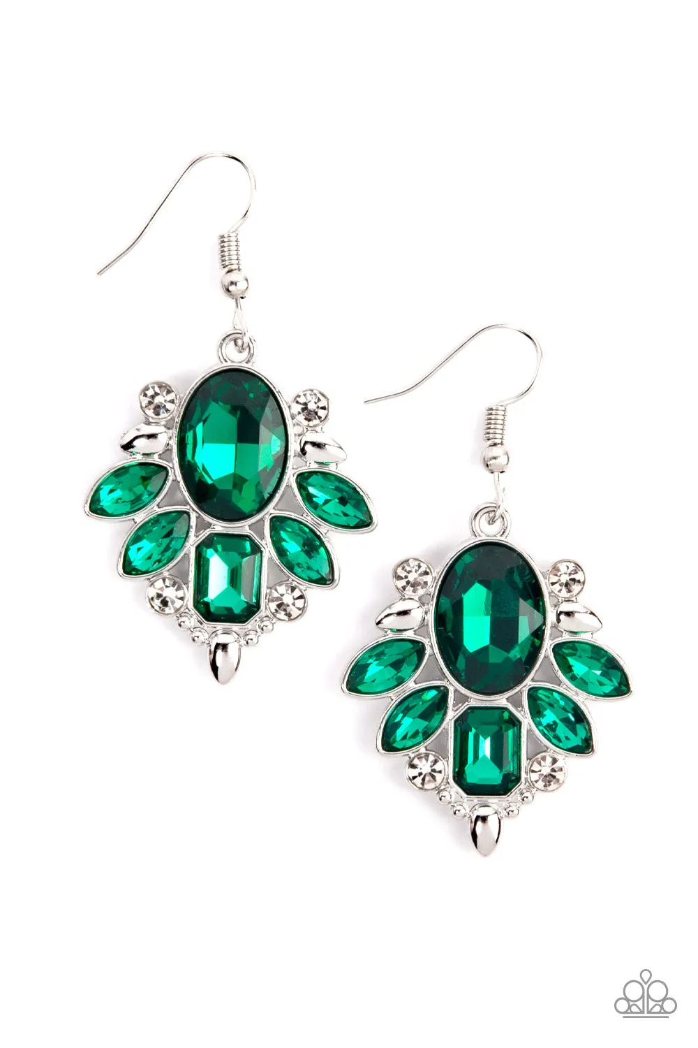 Glitzy Go-Getter - Green Earring