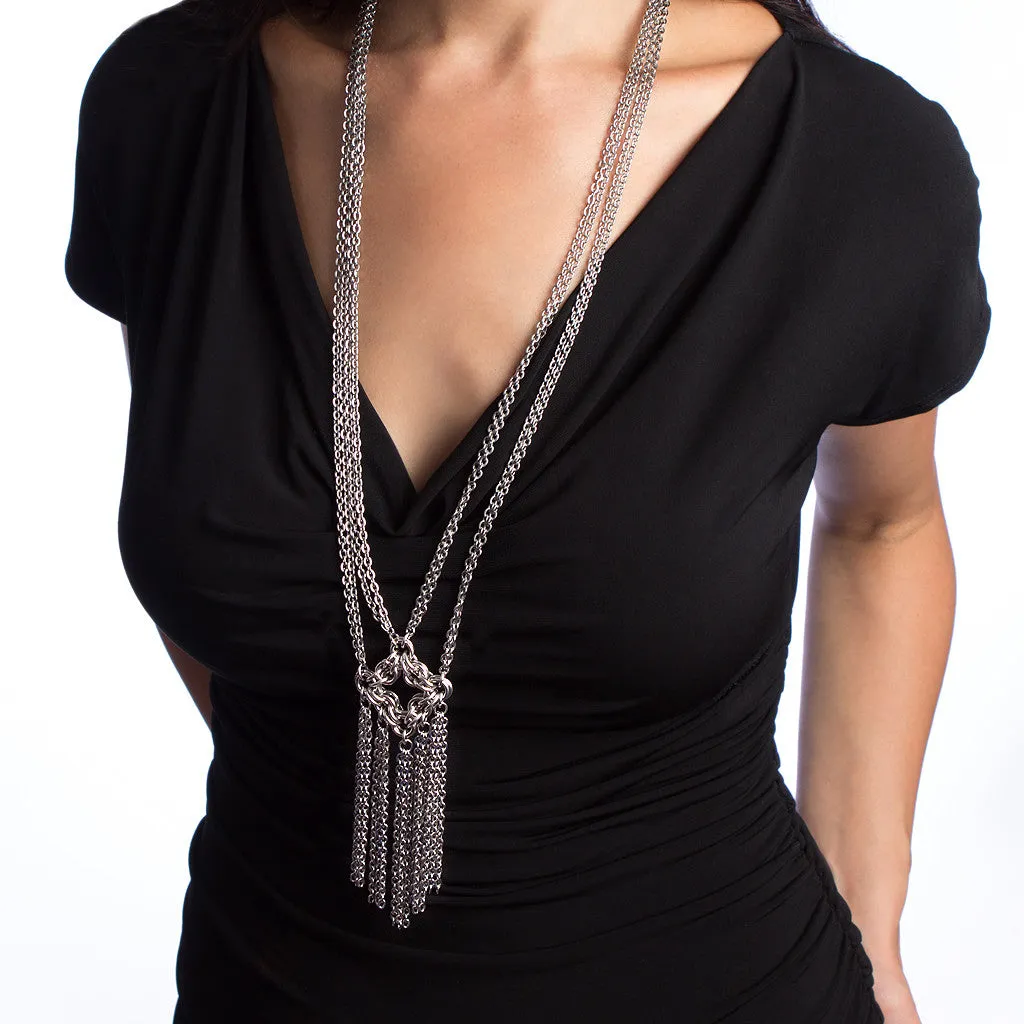 GOTHIC Long Diamond and Fringe Necklace