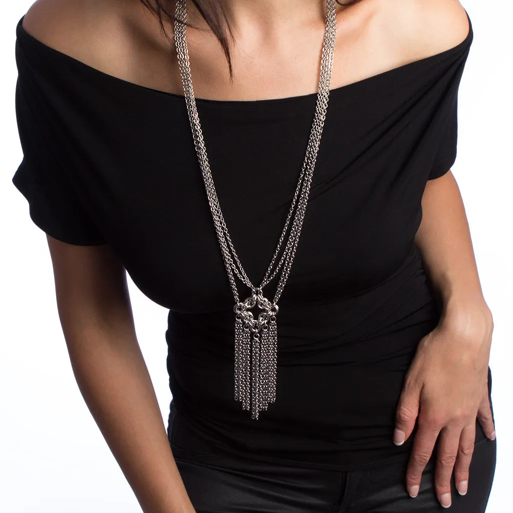 GOTHIC Long Diamond and Fringe Necklace