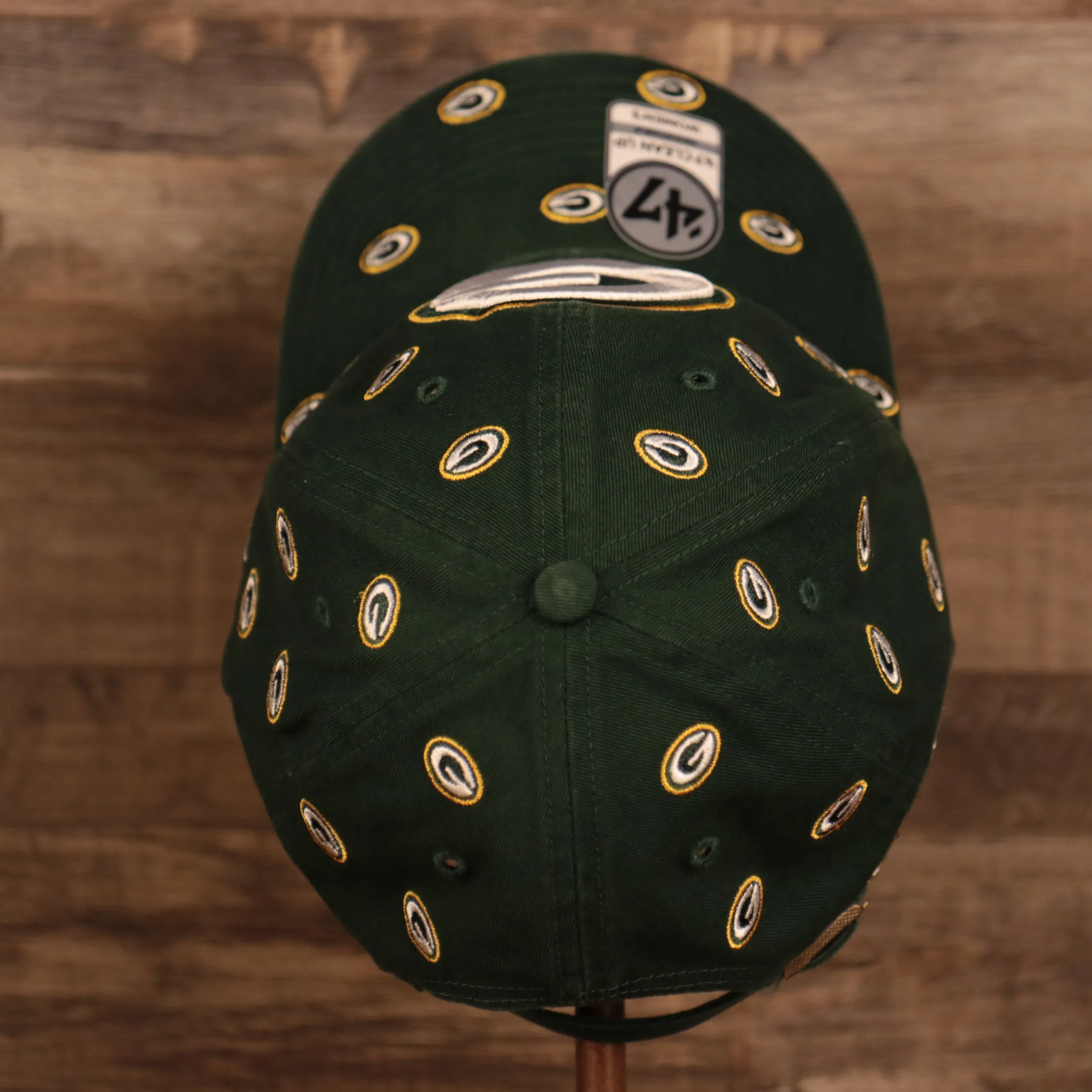 Green Bay Packers All Over Logo Patch Green Adjustable Dad Hat