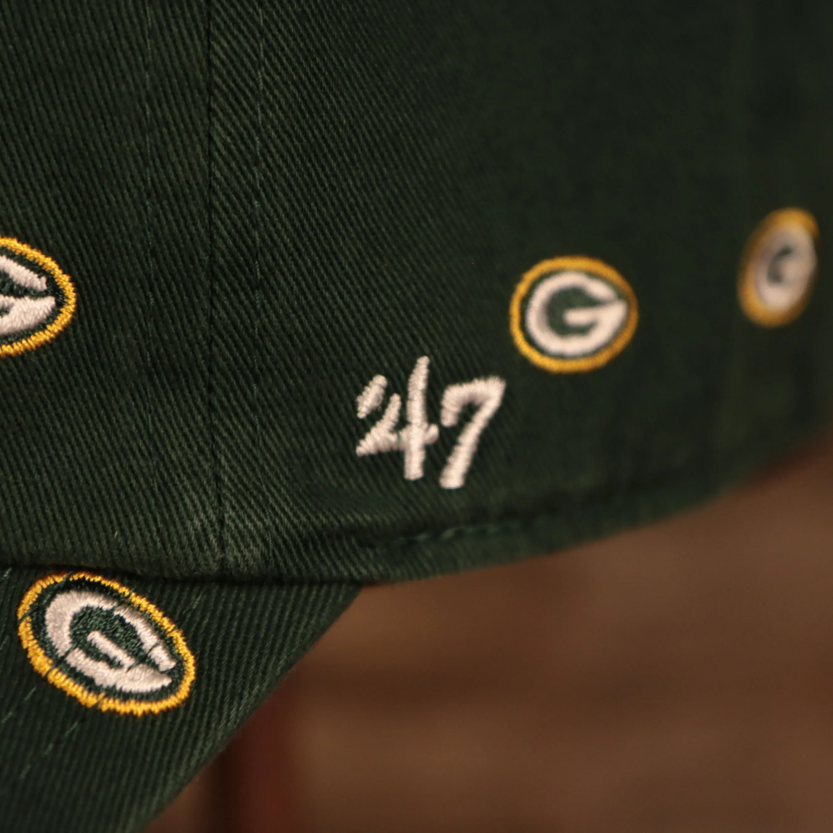 Green Bay Packers All Over Logo Patch Green Adjustable Dad Hat