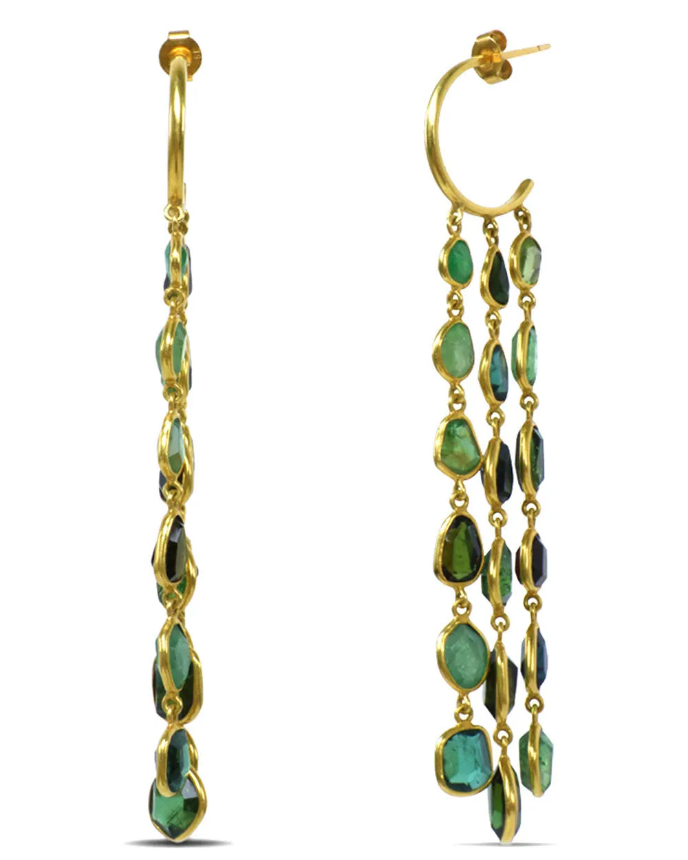 Green Tourmaline Gaia Hanging Earrings