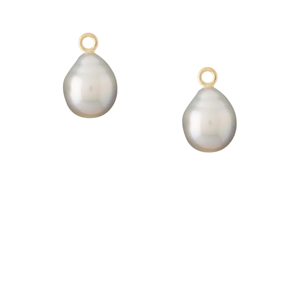 Grey Tahitian Pearl Earring Drops