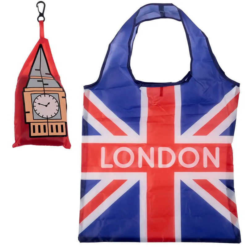 Handy Fold Up Big Ben London Shopping Bag with Holder FBAG10B