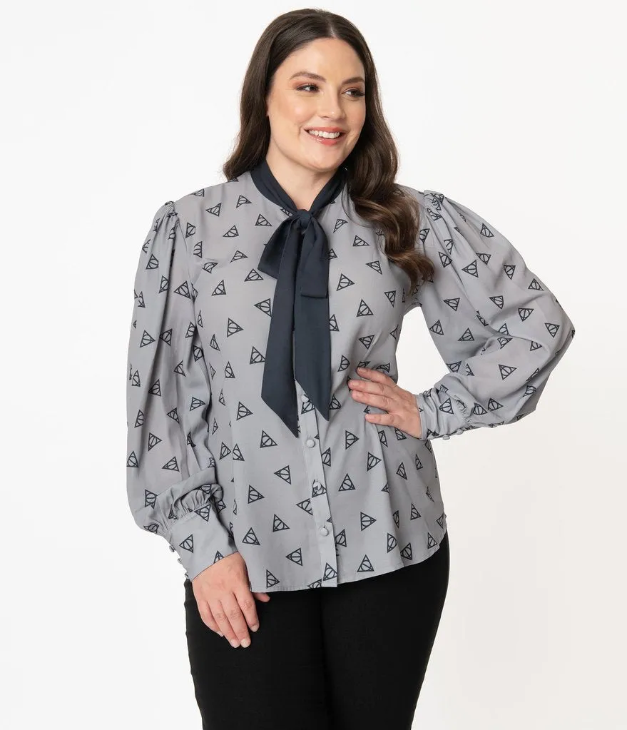 Harry Potter x Unique Vintage Deathly Hallows Gwen Blouse (S ONLY)