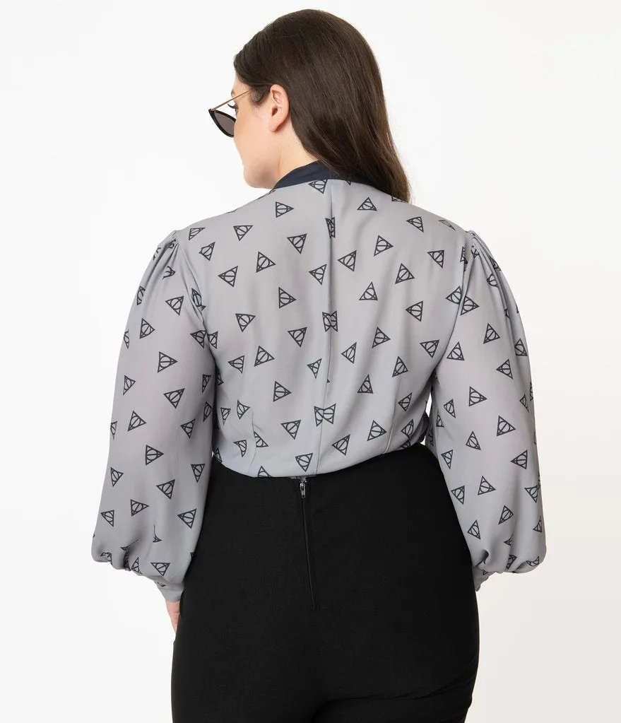 Harry Potter x Unique Vintage Deathly Hallows Gwen Blouse (S ONLY)