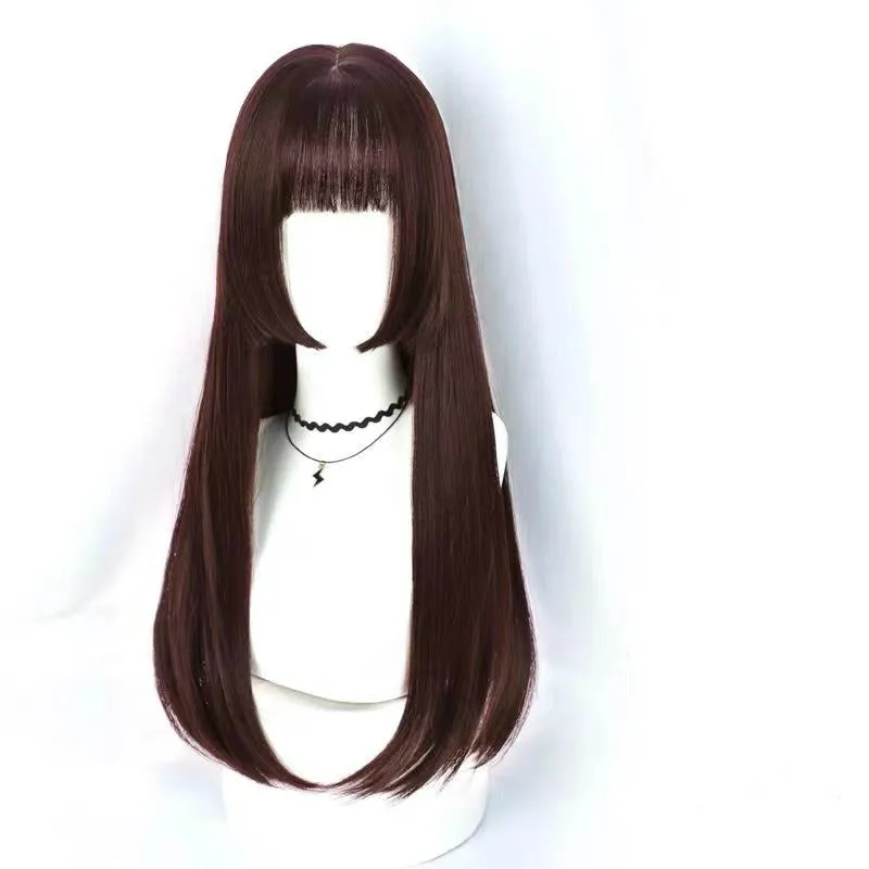 HIME CUTE DARK BLACK LONG STRAIGHT WIG BY31086