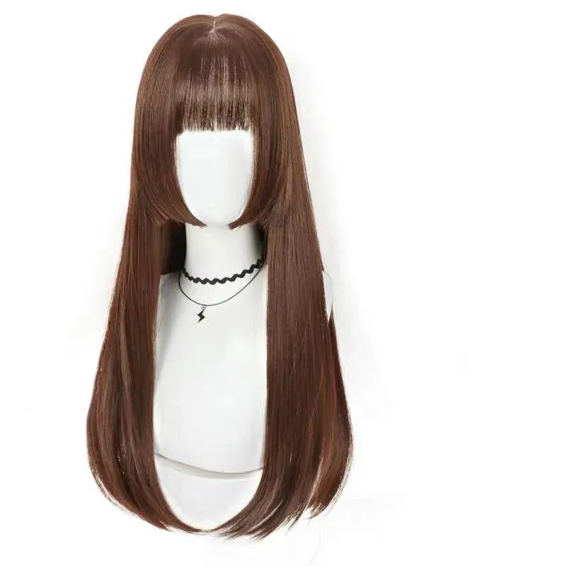 HIME CUTE DARK BLACK LONG STRAIGHT WIG BY31086