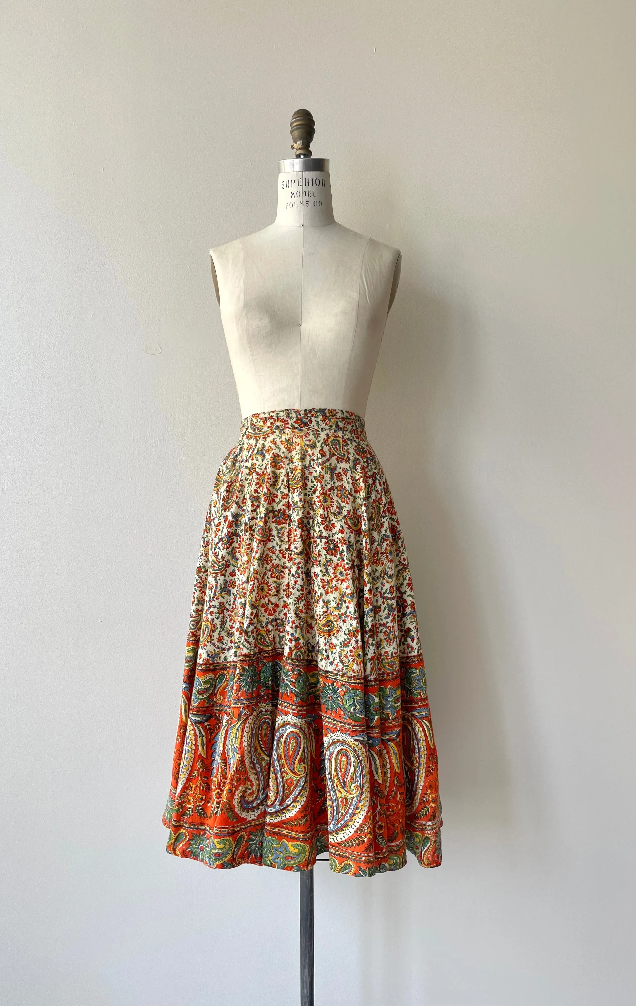 Indian Cotton Circle Skirt | 1950s