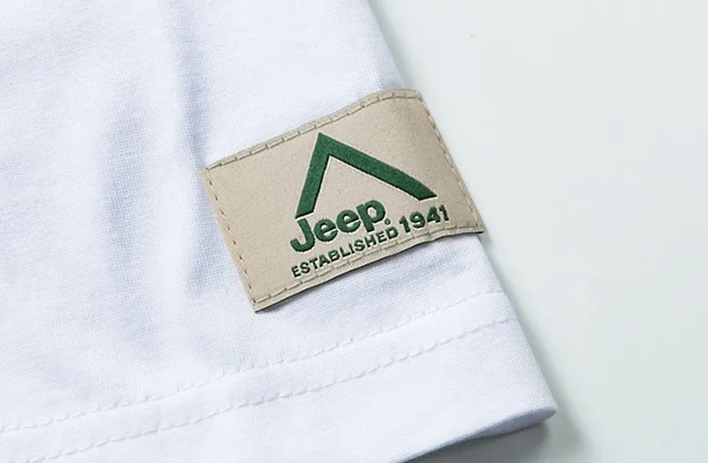 JEEP  |Unisex U-Neck Cotton Logo T-Shirts