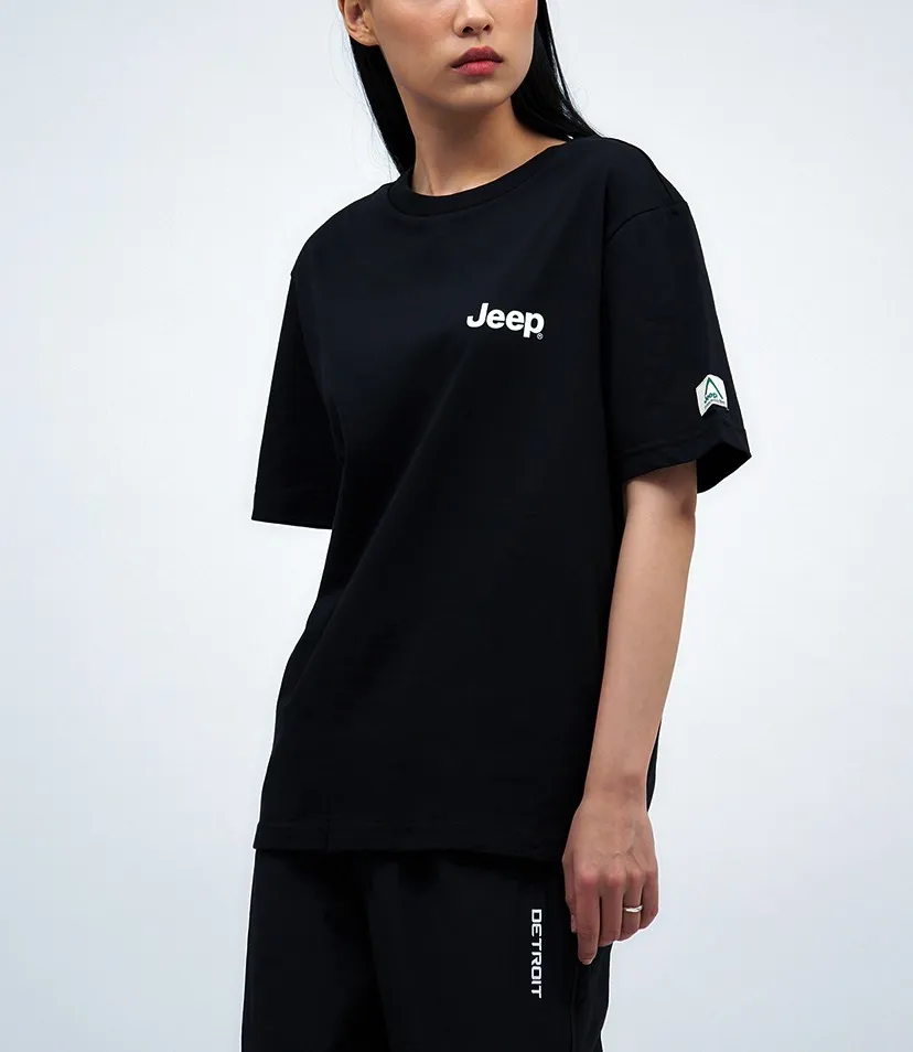 JEEP  |Unisex U-Neck Cotton Logo T-Shirts