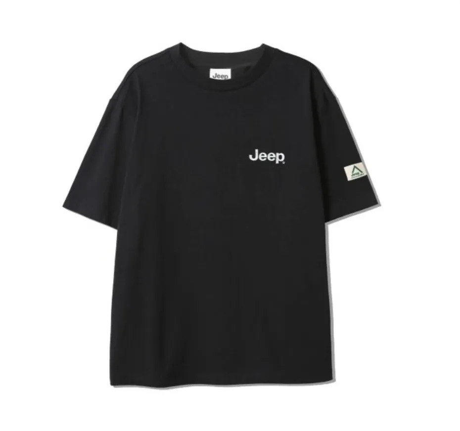 JEEP  |Unisex U-Neck Cotton Logo T-Shirts