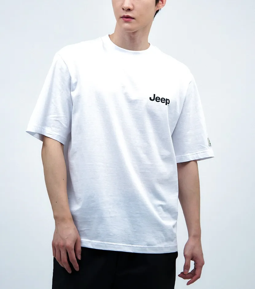 JEEP  |Unisex U-Neck Cotton Logo T-Shirts