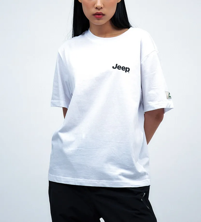 JEEP  |Unisex U-Neck Cotton Logo T-Shirts