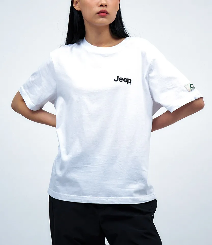 JEEP  |Unisex U-Neck Cotton Logo T-Shirts