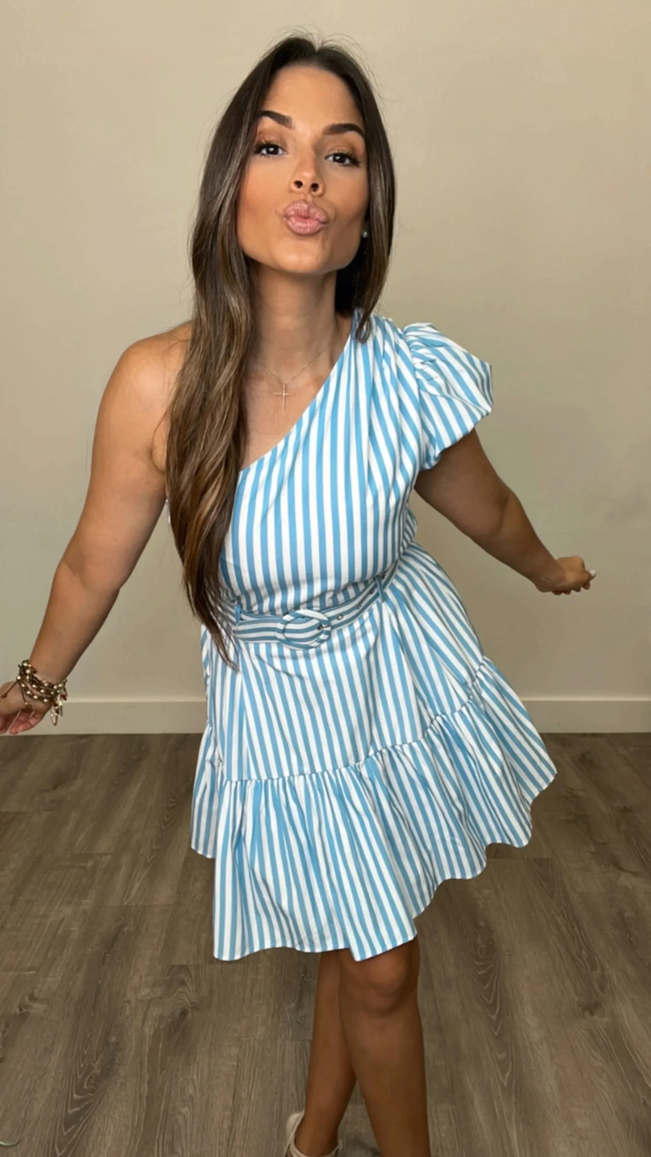 Kalena Blue Striped Dress