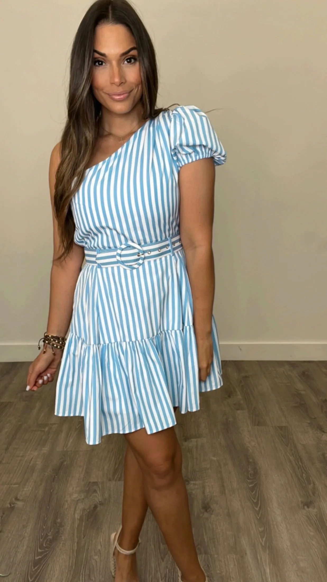 Kalena Blue Striped Dress