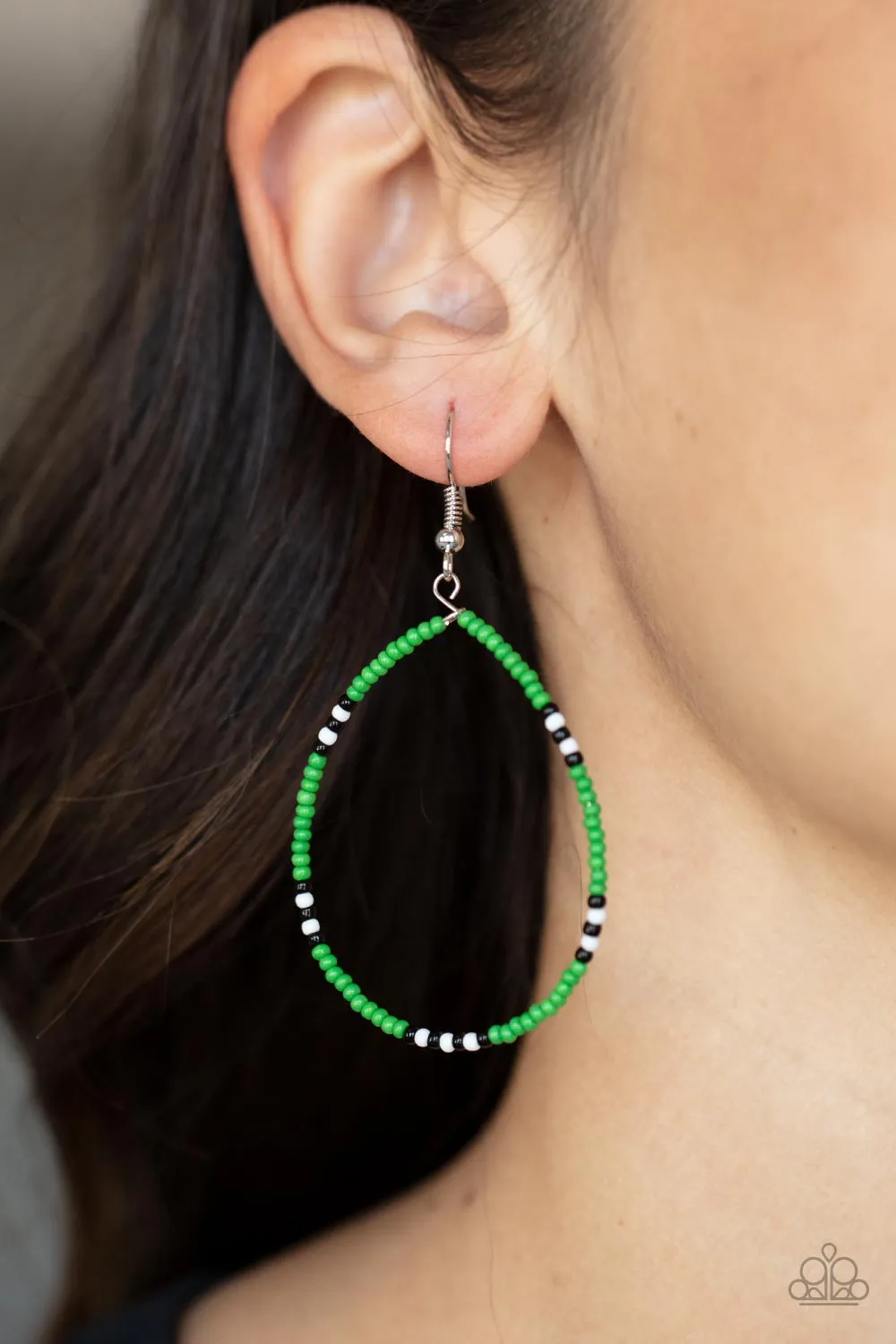 Keep Up The Good BEADWORK - Green Earring