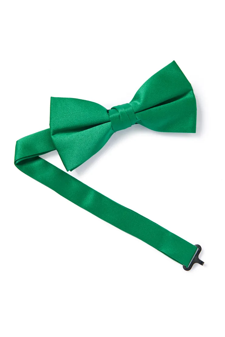 Kelly Green Satin Bow Tie