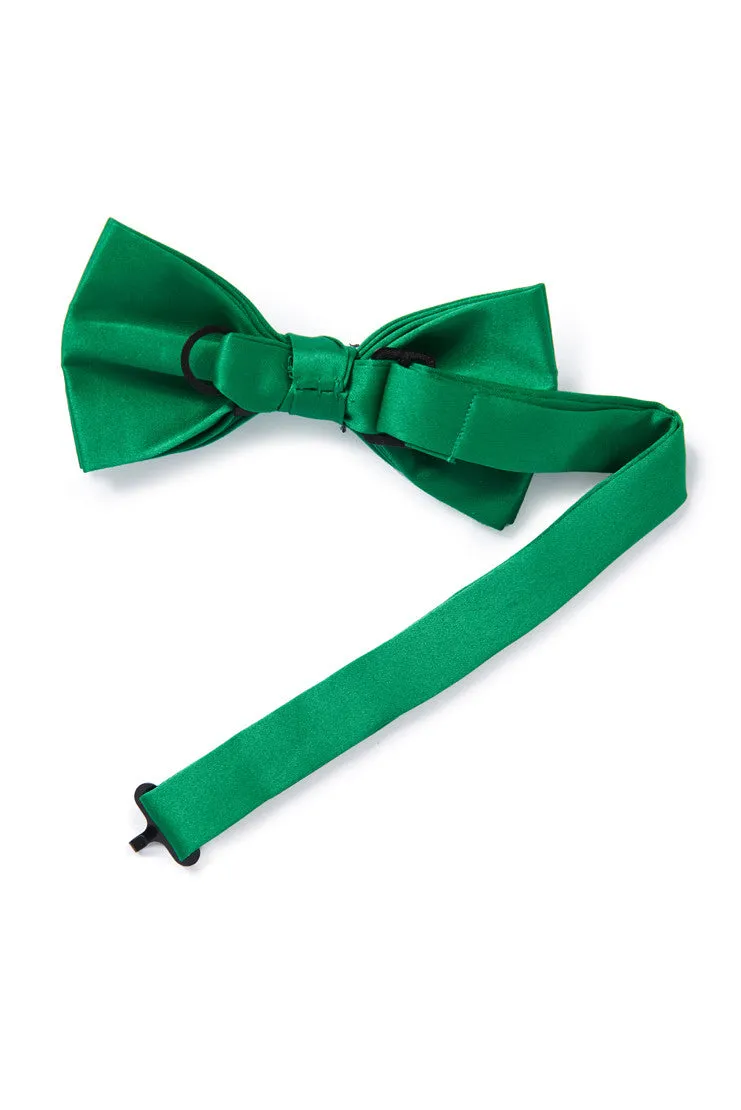 Kelly Green Satin Bow Tie