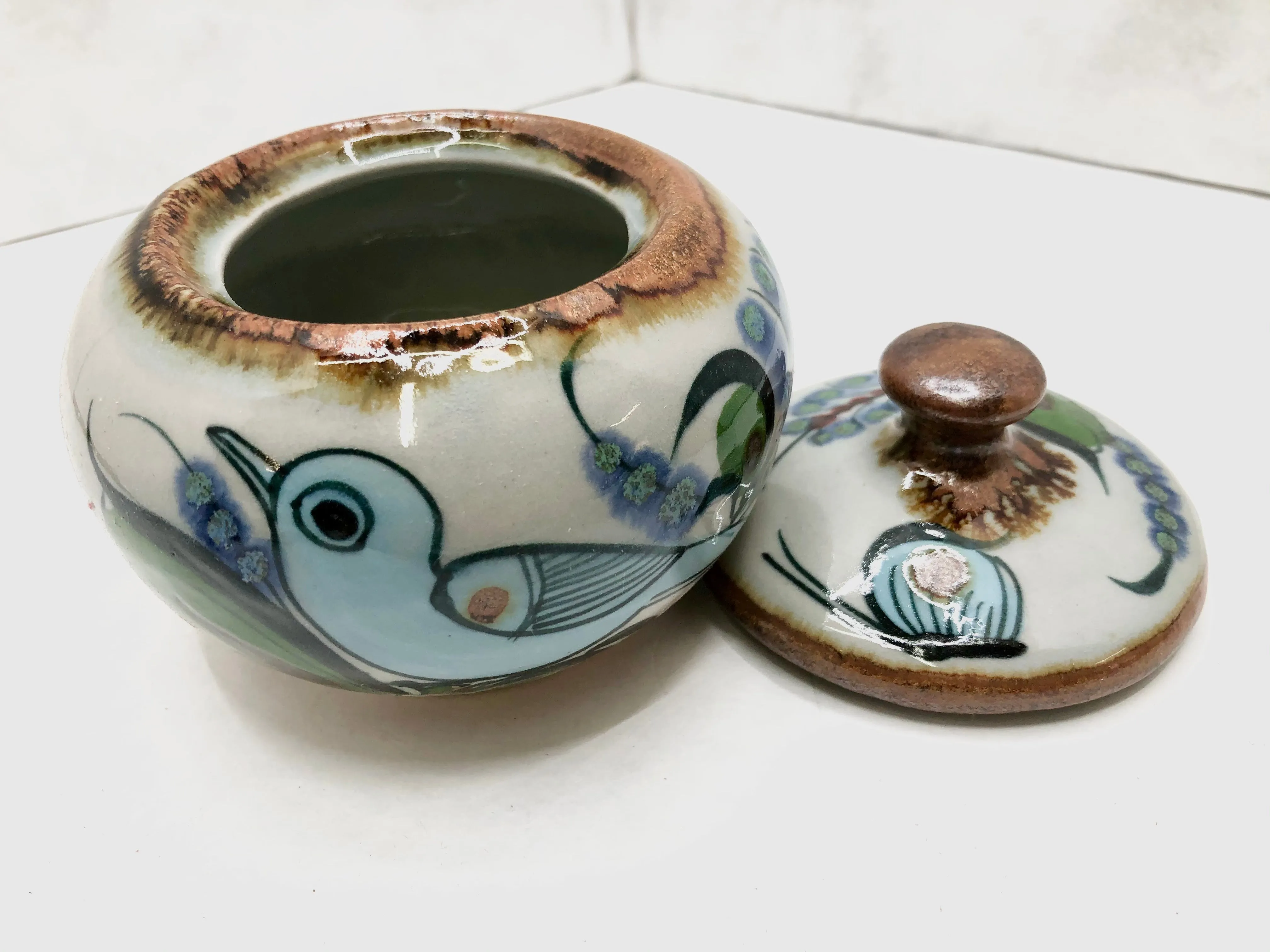 Ken Edwards Stoneware Pottery Mini Sugar Bowl (KE.U5)