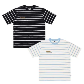 KODAK  |Stripes Unisex Street Style U-Neck Cotton Short Sleeves Logo