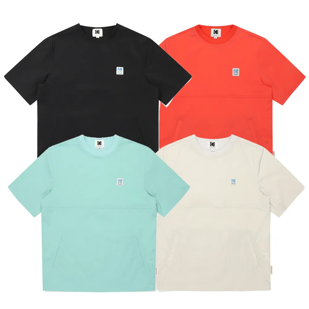 KODAK  |Unisex Nylon Street Style U-Neck Plain Short Sleeves Logo