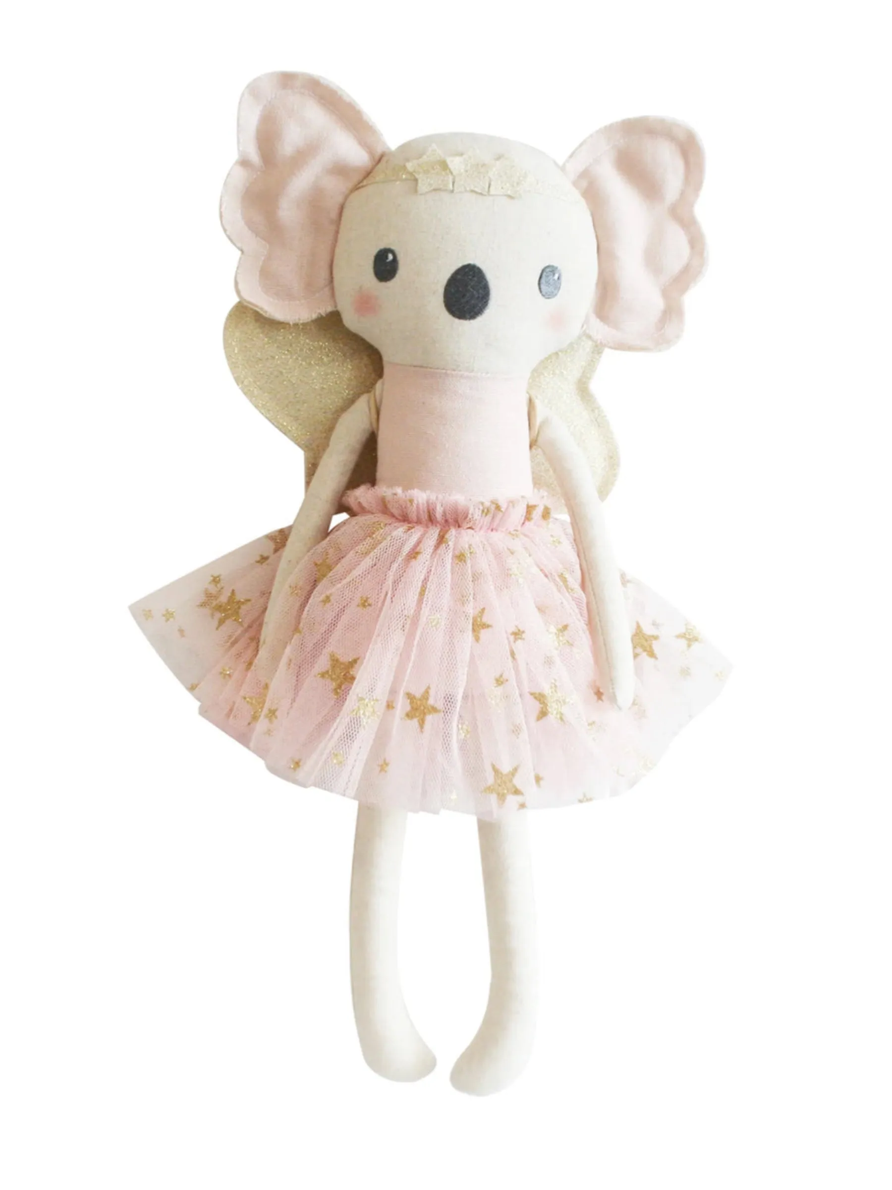 Large Koala Pink Gold Fairy Children's Doll with soft Blush & Gold Tulle Tutu