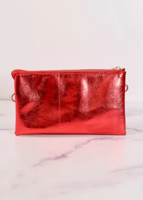 Liz Custom Collection Crossbody Bag Metallic Red