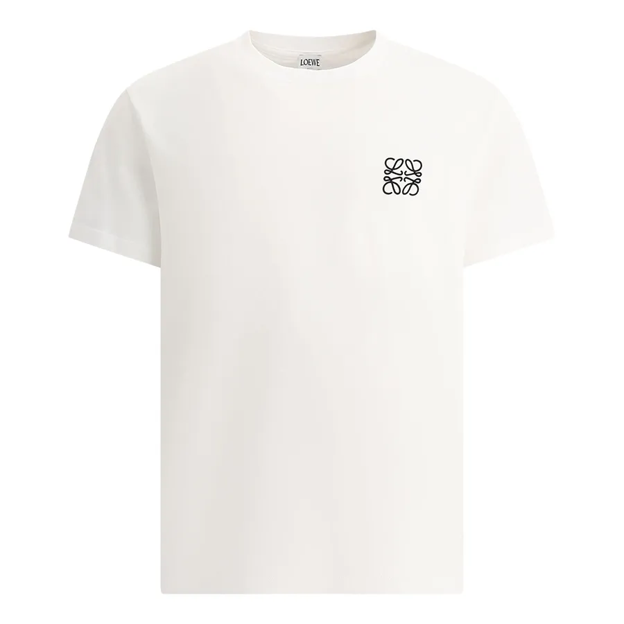 LOEWE  |Crew Neck Plain Cotton Short Sleeves Logo Luxury