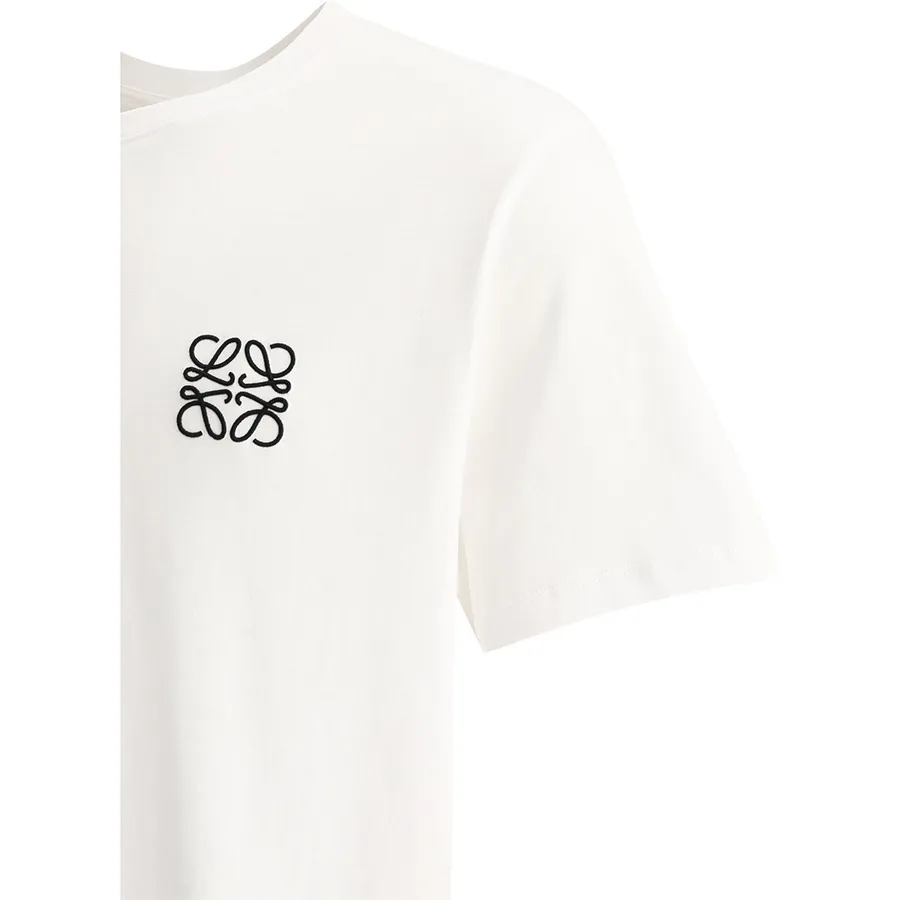 LOEWE  |Crew Neck Plain Cotton Short Sleeves Logo Luxury