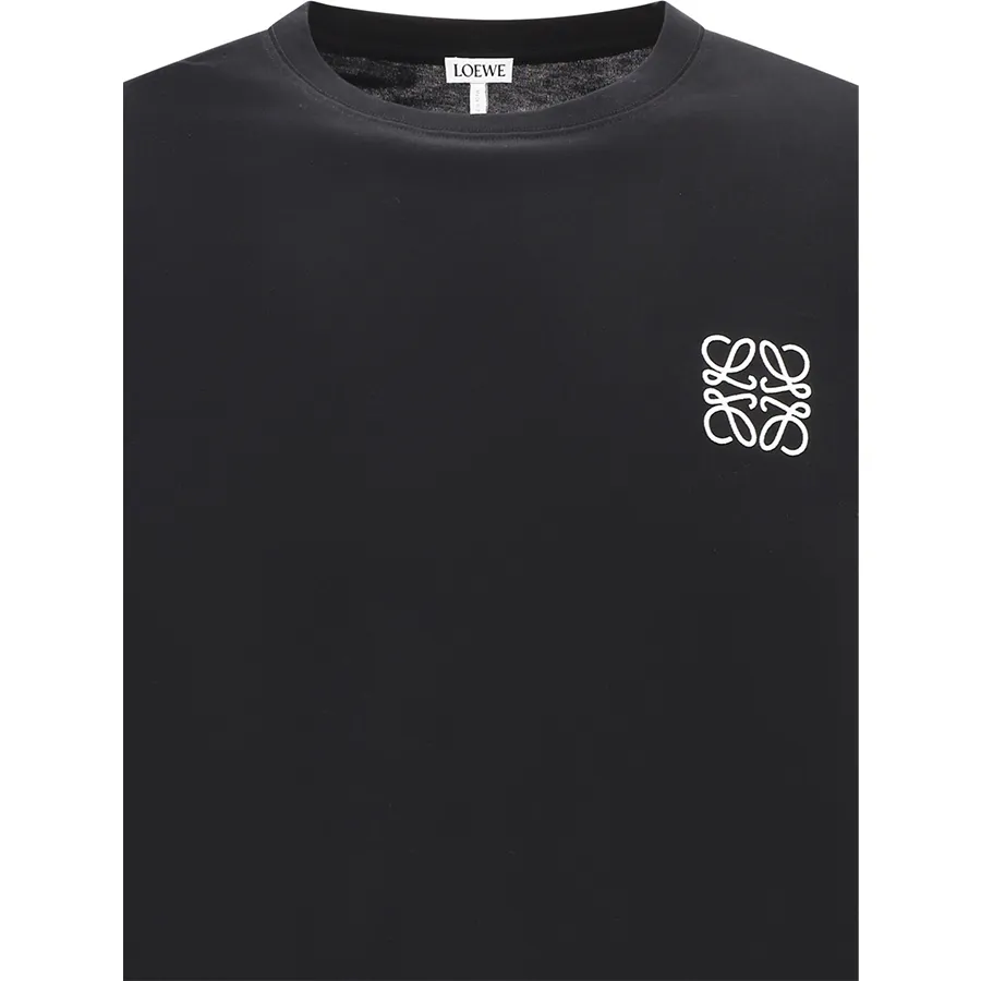 LOEWE  |Crew Neck Plain Cotton Short Sleeves Logo Luxury