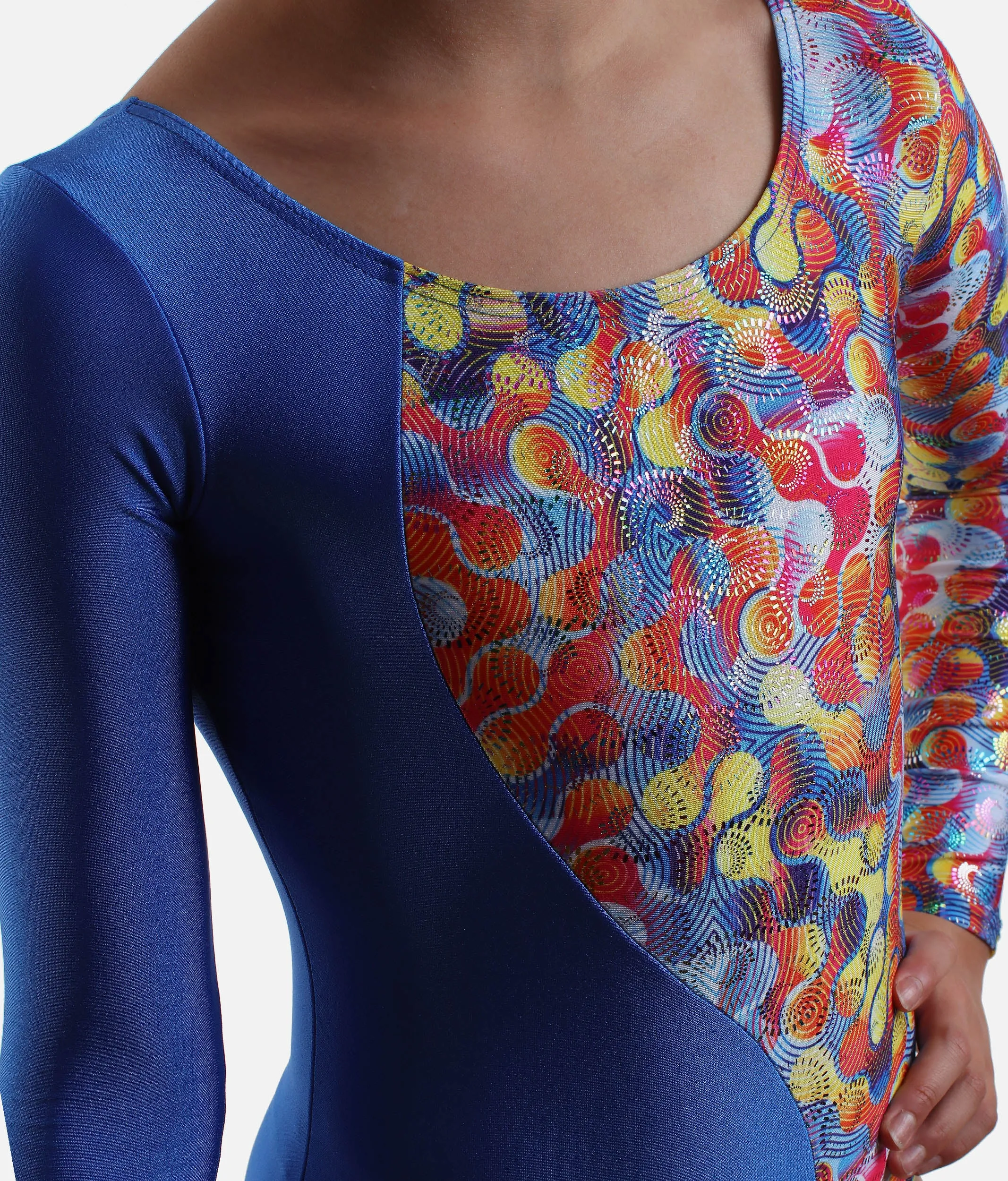 Long Sleeve Girl's Gymnastics Leotard, Fun Design - 37830