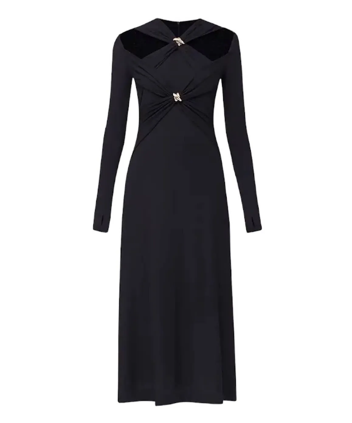 Long Sleeve Hollow Out Long Dress