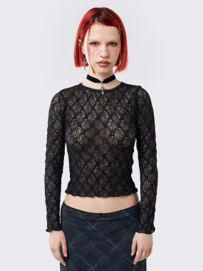 Lyra Black Floral Lace Top