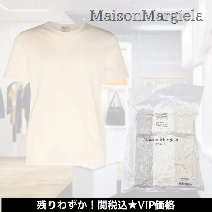 Maison Margiela  |Crew Neck Street Style Plain Cotton Short Sleeves Logo