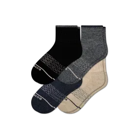 Men's Merino Wool Blend Quarter Sock 4-Pack