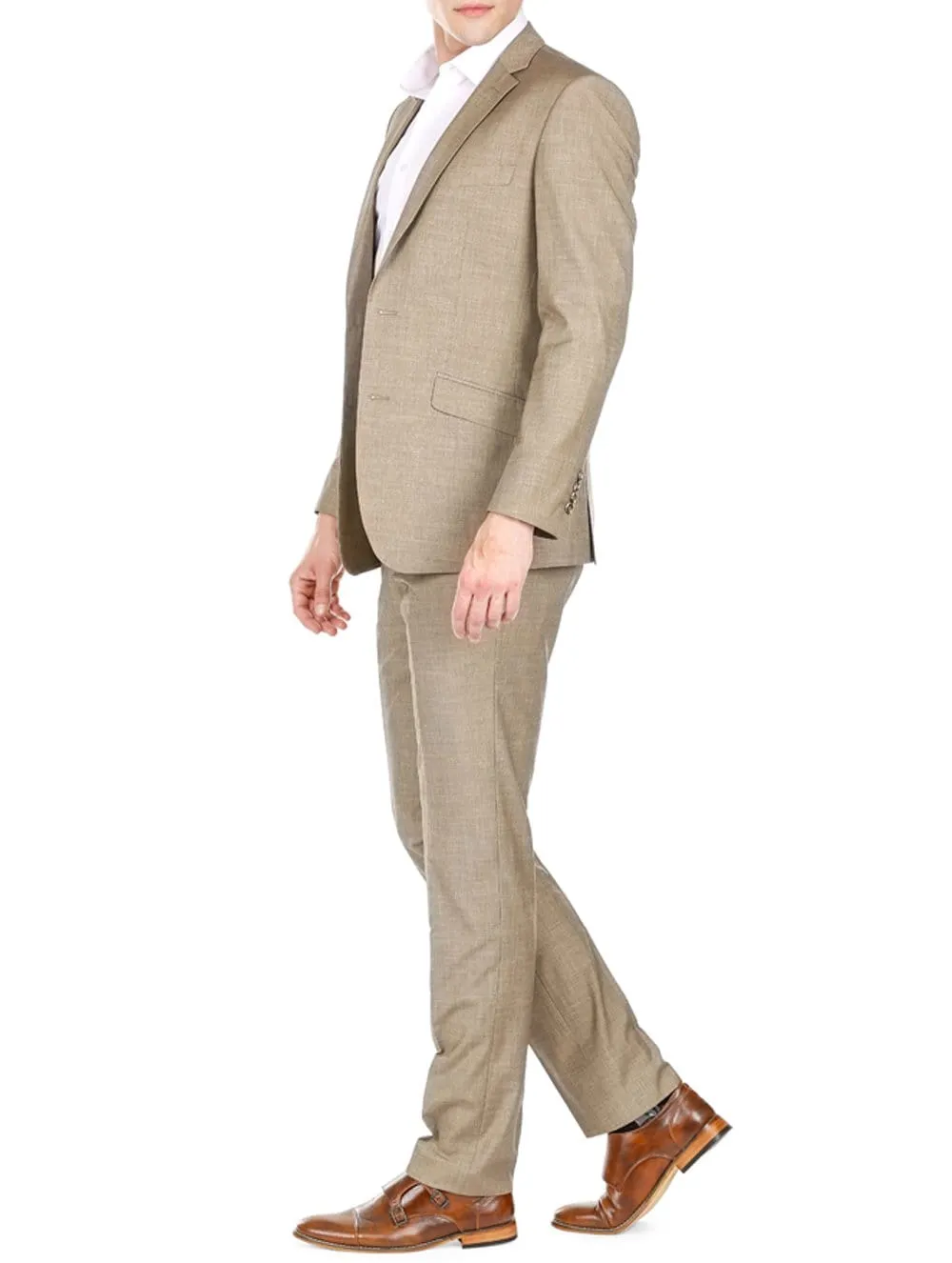 Men's Slim Fit Sharkskin 2 Piece Suit