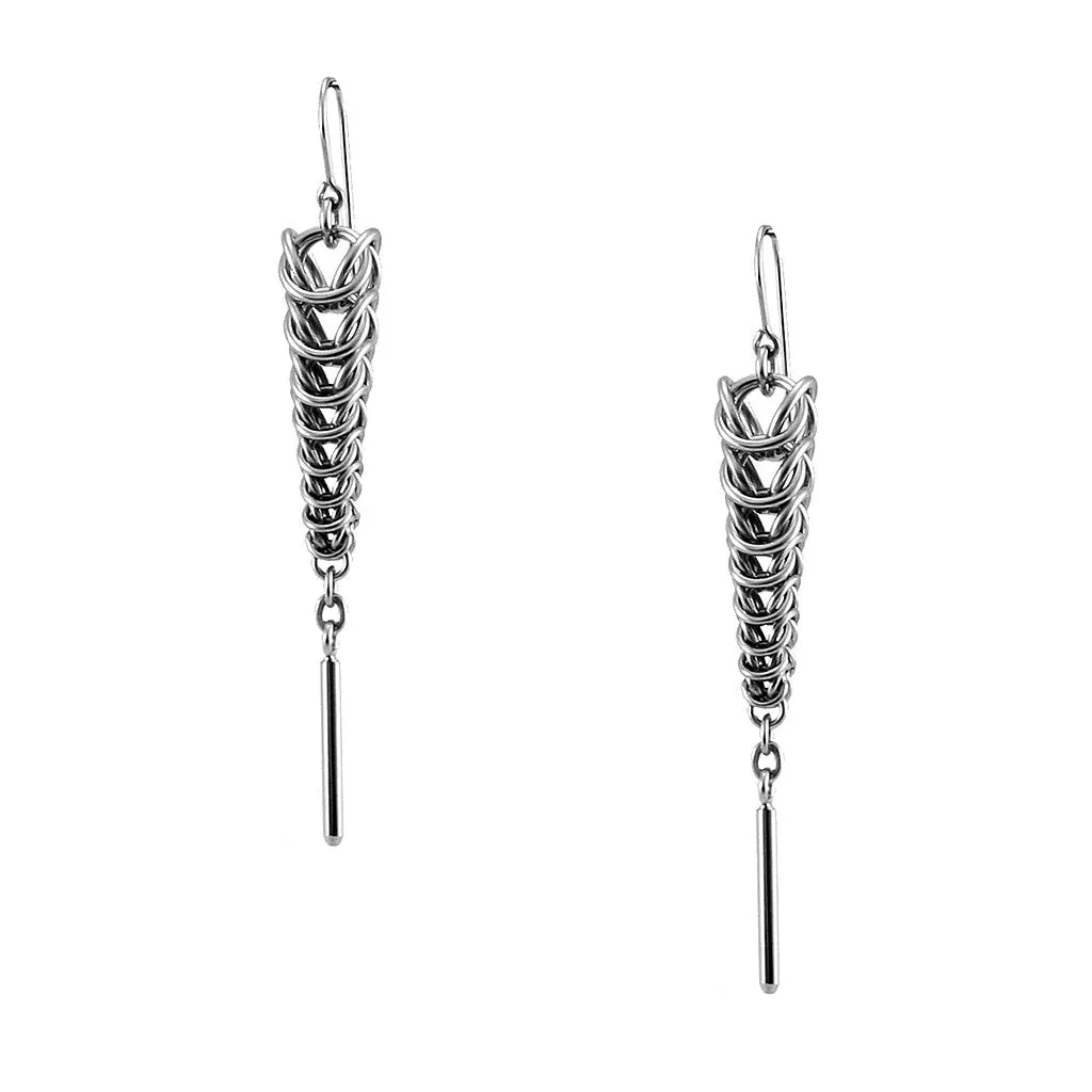 METAL Tapered Rope & Bar Earrings