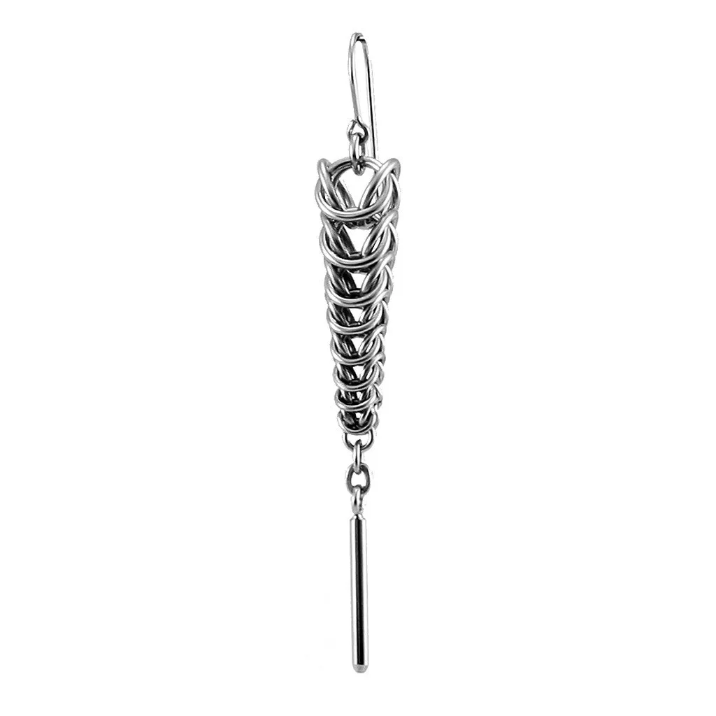 METAL Tapered Rope & Bar Earrings