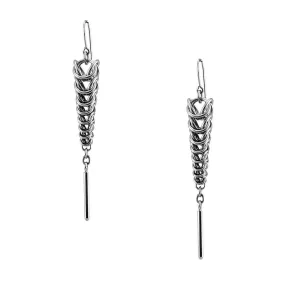 METAL Tapered Rope & Bar Earrings