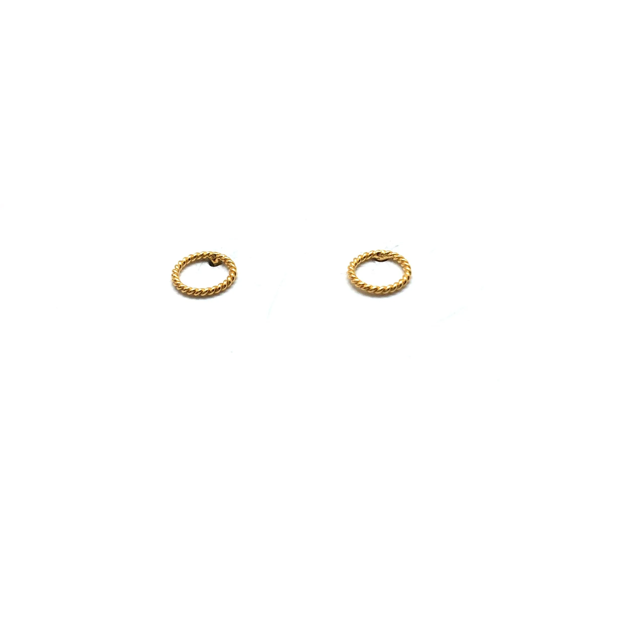 Mini Circle Twist Studs - Gold